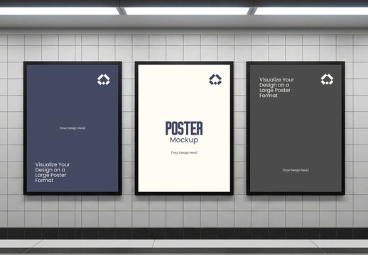 Subway Scene 3 Advertising Poster Mockup