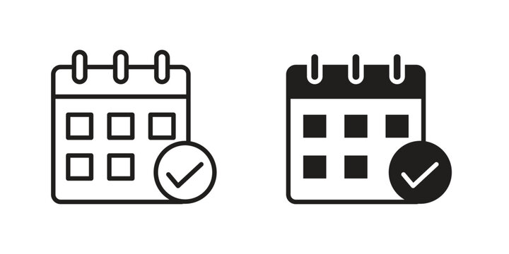 Calendar check icon. Trendy Flat style for graphic design, Website, UI. EPS10