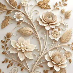 Seamless vintage floral pattern background with decorative elements