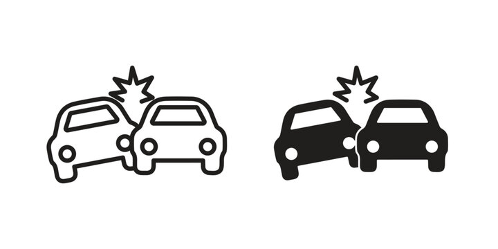 Car crash icon. Trendy Flat style for graphic design, Website, UI. EPS10