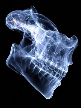 High-tech 3D Model Shows Translucent Lower Jaw With Wisdom Tooth Roots Near Nerve Canal in Dental Examination