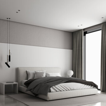 3d render luxury hotel suite bedroom