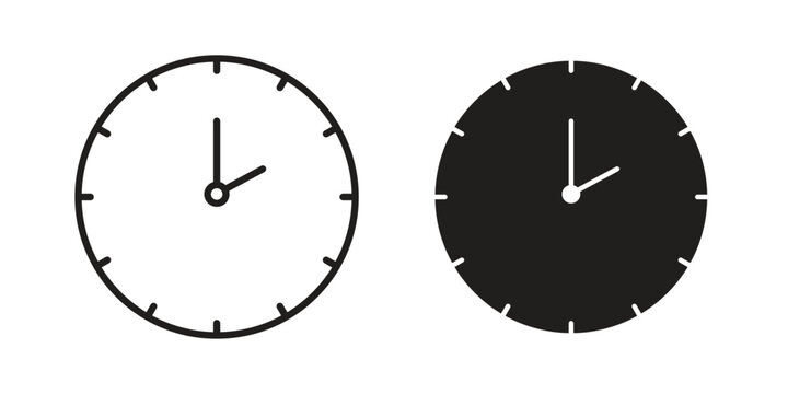 Clock two icon. Trendy Flat style for graphic design, Website, UI. EPS10