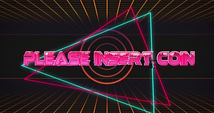 Animation of challenge accepted text over neon grid