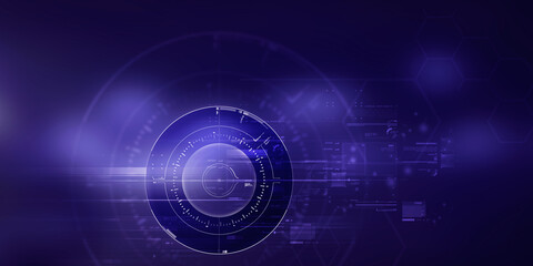 2d illustration Abstract futuristic electronic circuit technology background