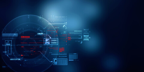 2d illustration Abstract futuristic electronic circuit technology background