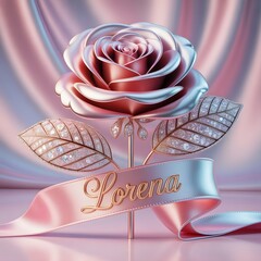 Wedding invitation card with pink roses and romantic decoration