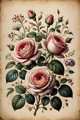 Seamless floral pattern with leaves and flowers background