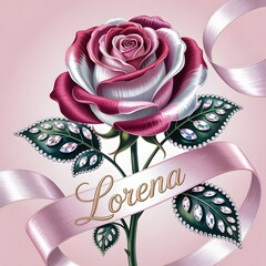 Wedding invitation card with pink roses and romantic decoration