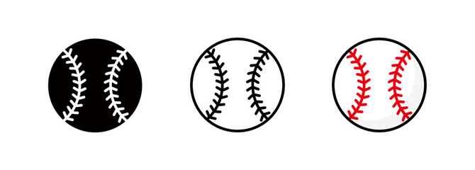 Baseball icon/symbol, illustration of a hard baseball ball