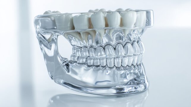 3D Model of Lower Jaw Showing Wisdom Tooth Roots Near Nerve Canal Created From CBCT Scan Technology in a Clinical Setting