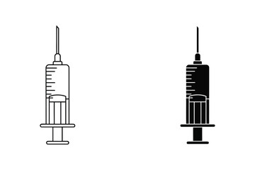 Medical Syringe Icons in Flat Design Style vector illustration
