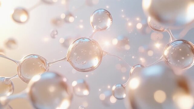 VALENTINE's embrace of AUTOPHAGY a romantic minimalist vision depicting smooth organic cellular forms, gently floating in a biological dance of renewal