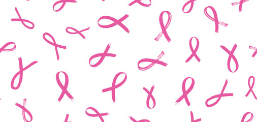 Breast cancer day, pattern. Banner template.	
