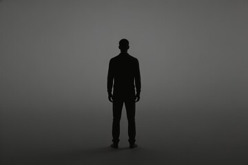 Dark neutral background with human silhouette facing away