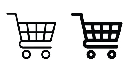 Shopping cart icon set representing online shopping, e-commerce transactions, retail purchases, digital storefronts © Oscar N. Erwin