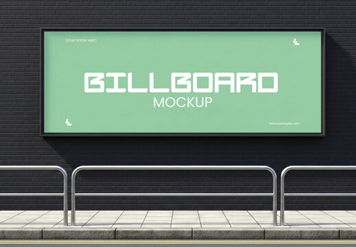 Urban Outdoor Wall Billboard Mockup PSD