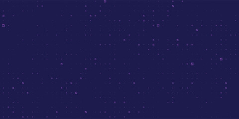 Purple abstract pixel texture bg video screen. Tv pattern background with square noise effect. Futuristic broadcast neon gradient banner for television