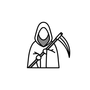 Azrael Grim Reaper Flat Icon Vector Illustration