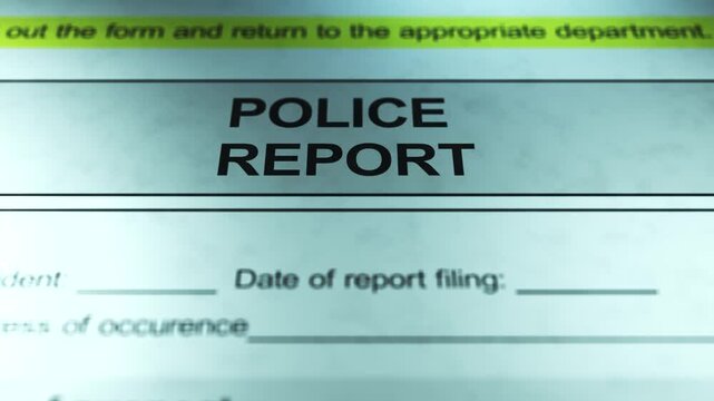 Dramatic Lighting over Generic Missing Police Report Form
