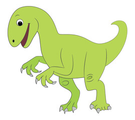 Naklejka premium Simple funny tyrannosaurus dinosaur cartoon on white background