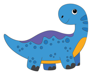 A funny brontosaurus dinosaur cartoon on white background © Vector Club