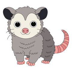 Naklejka premium Opossum animal isolated on white background