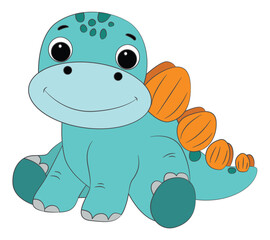 Smile stegosaurus dinosaur isolated on white background © Vector Club