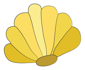 Cute scallop sea shell isolated on white background