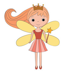 A funny little fairy with and wings cartoon
