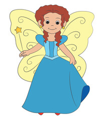 A girl in a blue outfit cartoon