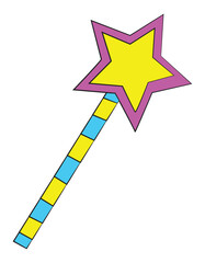 A princess or fairy wand isolated on white background