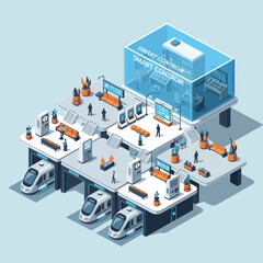 Obraz premium Futuristic Automated Storage and Retrieval System.