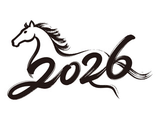 Black Ink Artistic Digital Design for the Year of the Horse
