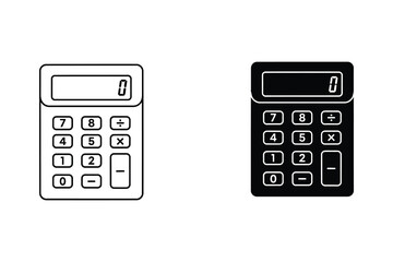 Dual Tone Calculator Icons in Flat Design Style vector illustration