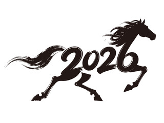 Horse-shaped artistic characters 2026 design elements