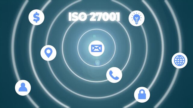 Writing note showing Iso 27001. Business concept for specification for an information security analysisagement system