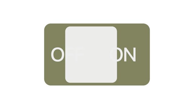 switch off on button animated. mobile phone toggle slider ui turn bar isolated video animation 4k