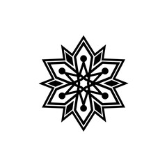 Obraz premium Abstract mandala Flower Star Icon with circular explosion effect