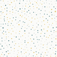 Teal and Gold Star Confetti Background, Elegant Dotted Pattern for Luxury Invitations, New Year Party, and Modern Holiday Decor Vector Illustration