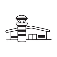Airport Control Tower and Terminal Building Icon