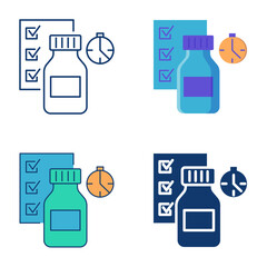 Medicament stability testing icon set