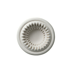 Decorative Textured Circular Ceramic Object with Sharp Edges