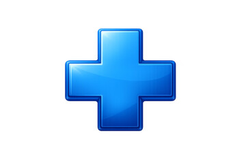 Obraz premium Blue shiny 3d plus sign medical symbol