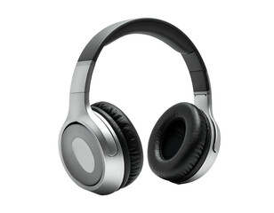 Sleek silver over-ear headphones with plush earcups
