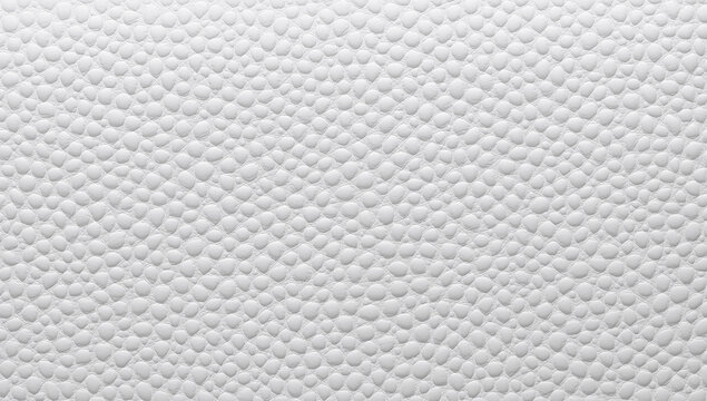 Close-up textured surface of white pebble grain leather material