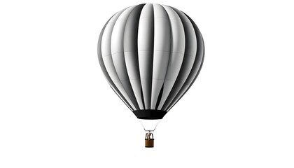 Obraz premium A hot air balloon soars through sky with people inside basket