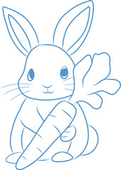 Obraz premium Easter hand drawn vintage bunny doodle set. Whimsical spring holiday clipart for greeting cards, posters, invitations.