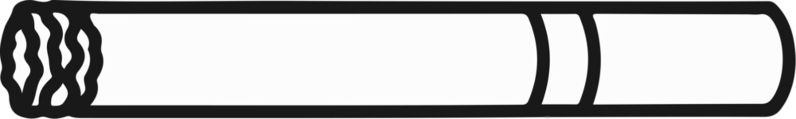 Stylized minimalist illustration of a cigarette with a textured filter