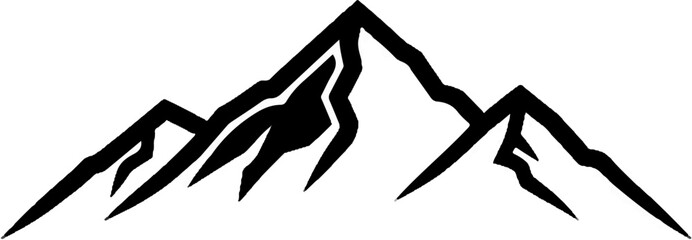 Fototapeta premium Stylized black and white graphic of jagged mountain peaks